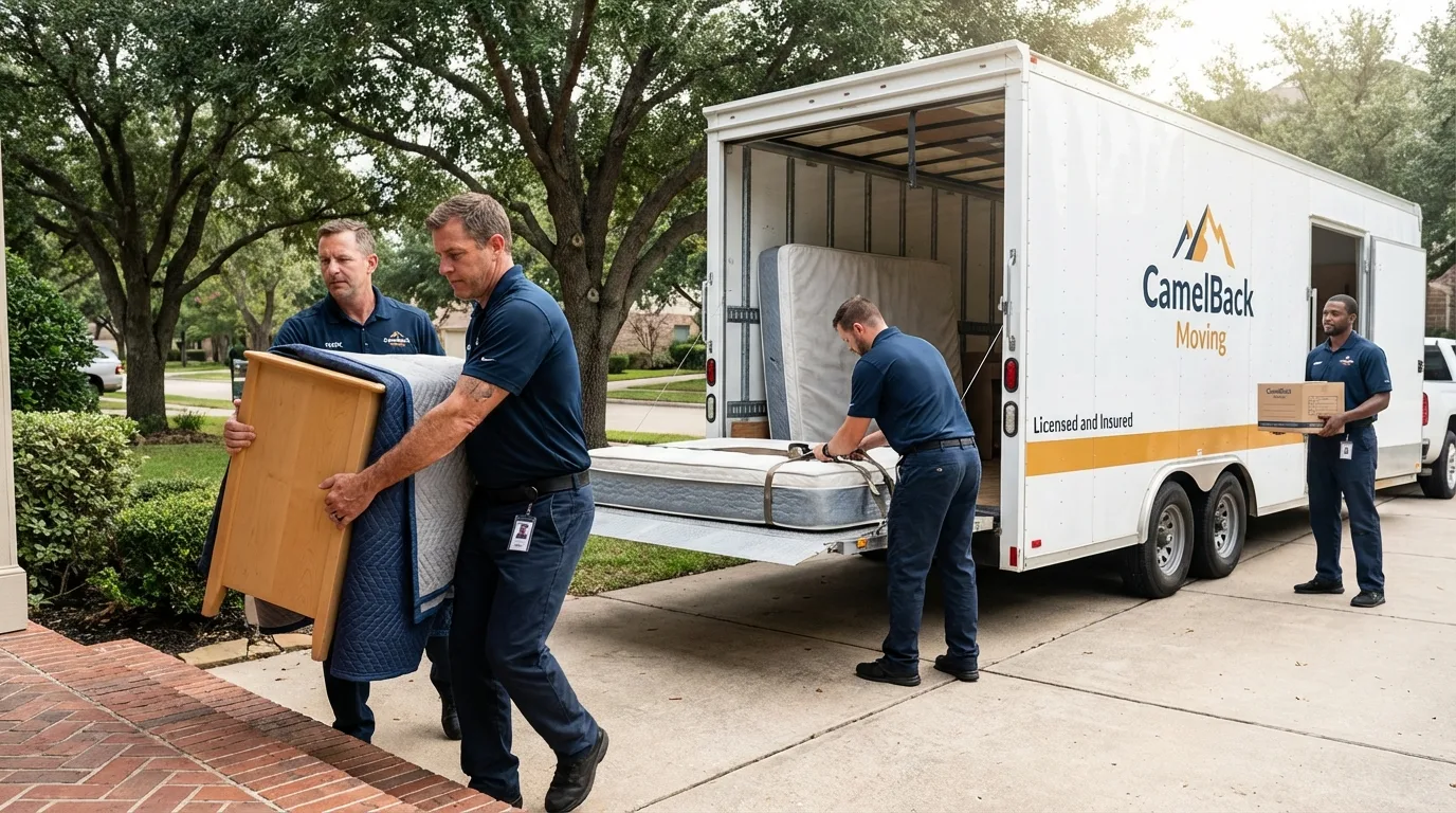 Crew loading residential truck for cross-state move from Wabasha, MN