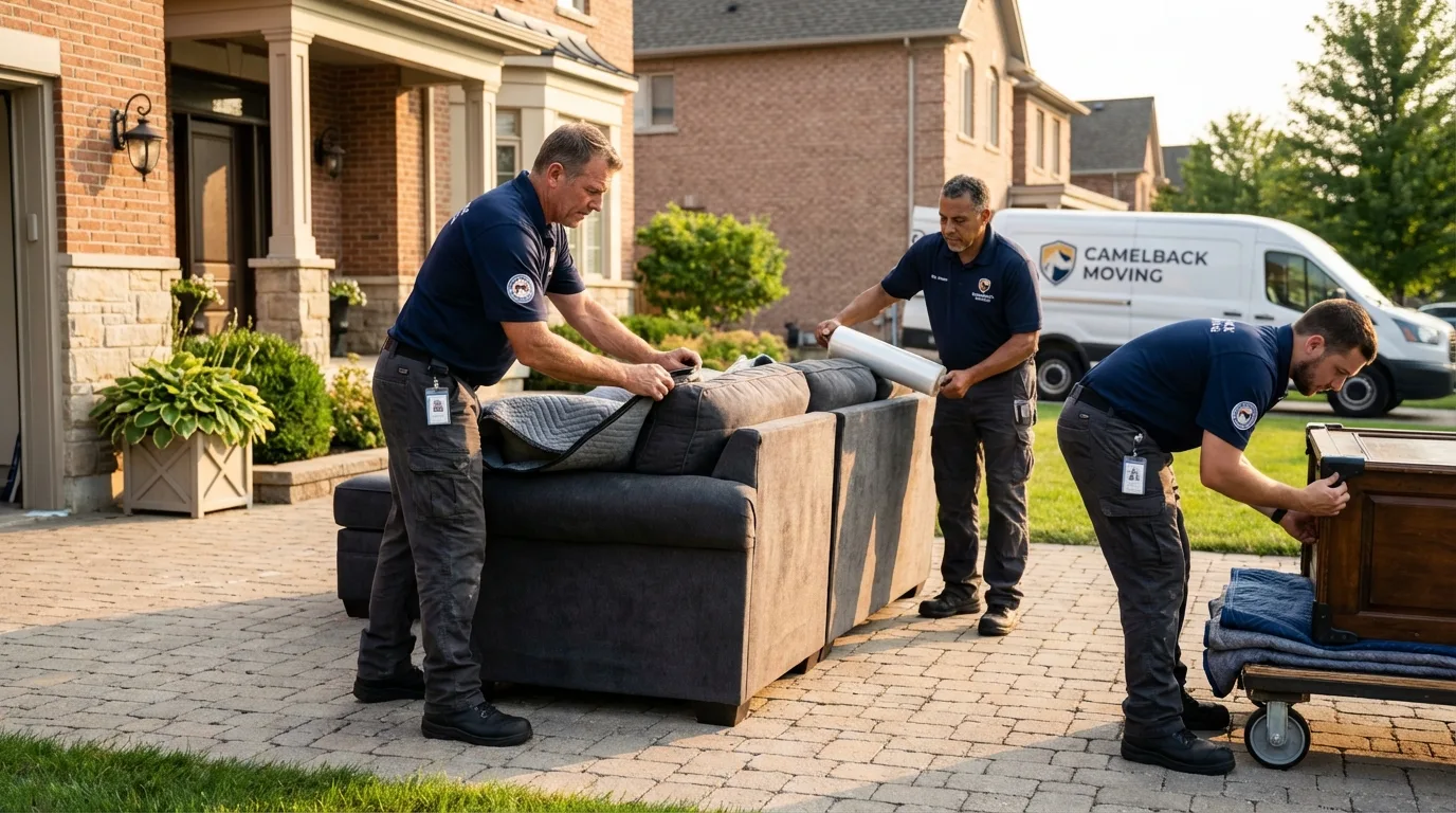 Large estate moving crew wrapping furniture in Wabasha, MN