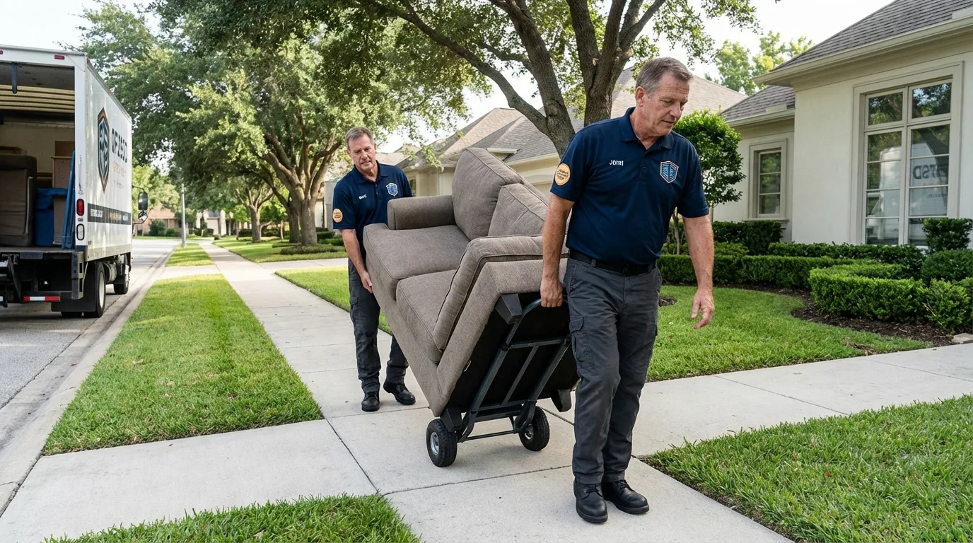 Local residential moving crew loading furniture in Wabasha, MN
